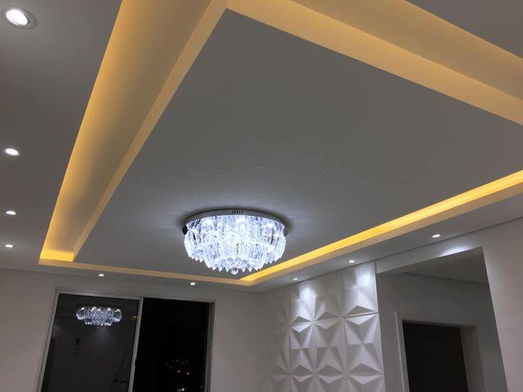 Rebaixamento de gesso com lustre